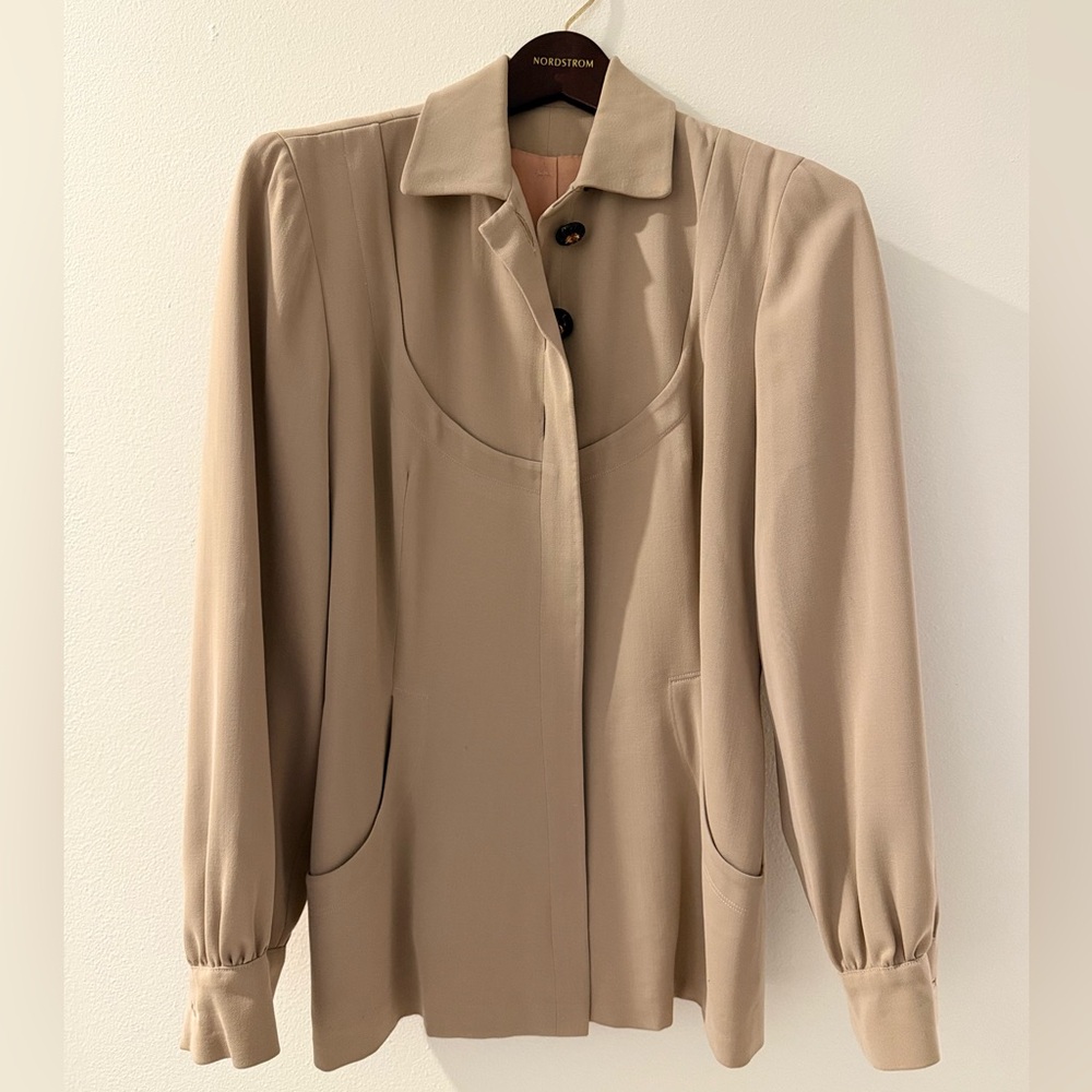 Taupe Long Trench Coat